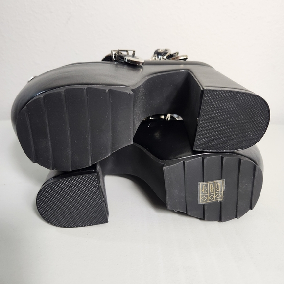 Dolls Kill Lamoda Almighty Platform Strappy Mary Jane Knee High Boots- Sz 9 NEW - Picture 5 of 6